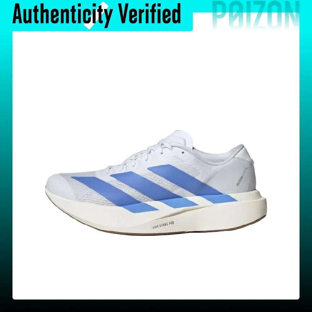 Adidas Adizero Evo SL Fabric Height Increasing Low top Lightstrike Pro Casual Marathon Running Shoes Women's White Blue JS4454