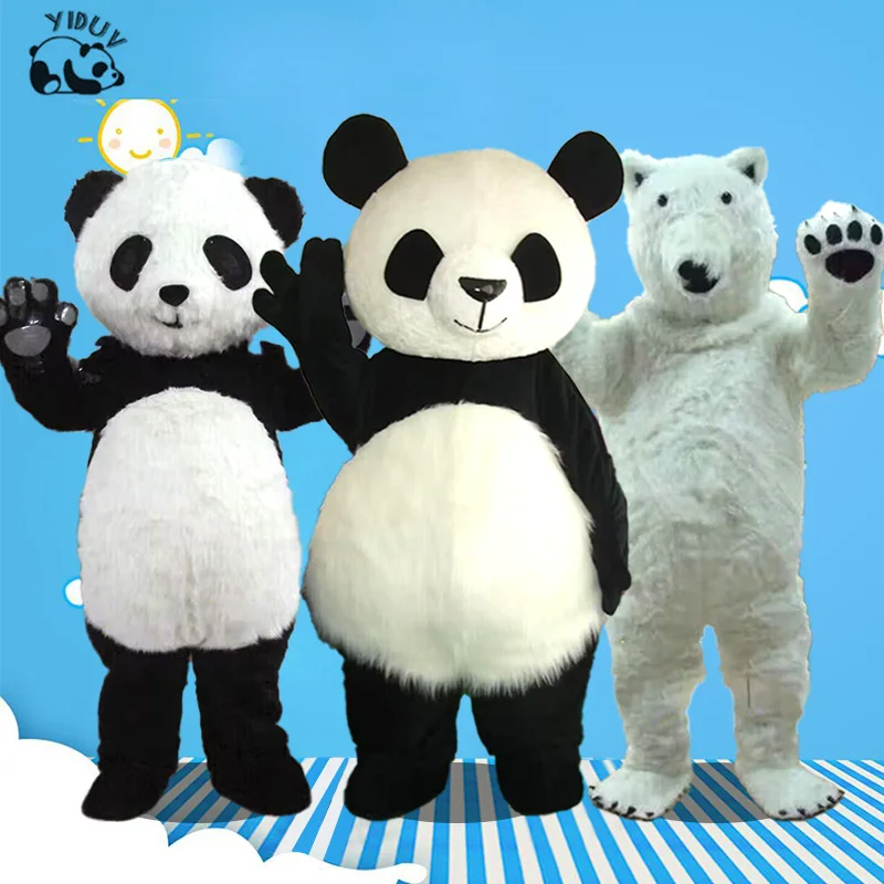 2024 Festival Party Celebration Cute Plush Chinese Panda Mascot Costume Funny Panda Adult Walking Cosplay Dressing Set