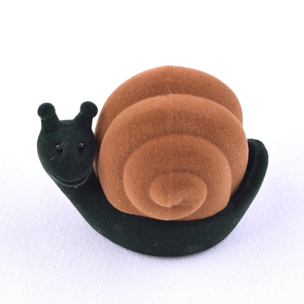 

Snail Shape Ring Box Lightweight Sturdy Flocking Material Wedding Proposal Engagement Ring Holder Jewelry Organizer