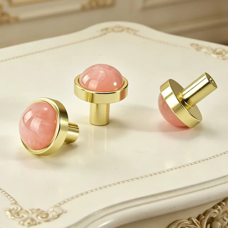 Simple and Luxurious Circular Imitation Jade Cabinet Door Handle, Flowing Cloud Amber Clothing Cabinet Drawer Small Handle