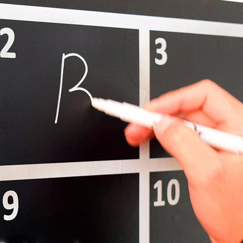 Weißer Flüssigkreidestift für Glasfenster, Kreidetafel, schwarzer Tafelmarker, löschbar für Glasfenster, Tafel, staubfreies Kreidezubehör – Detail 7