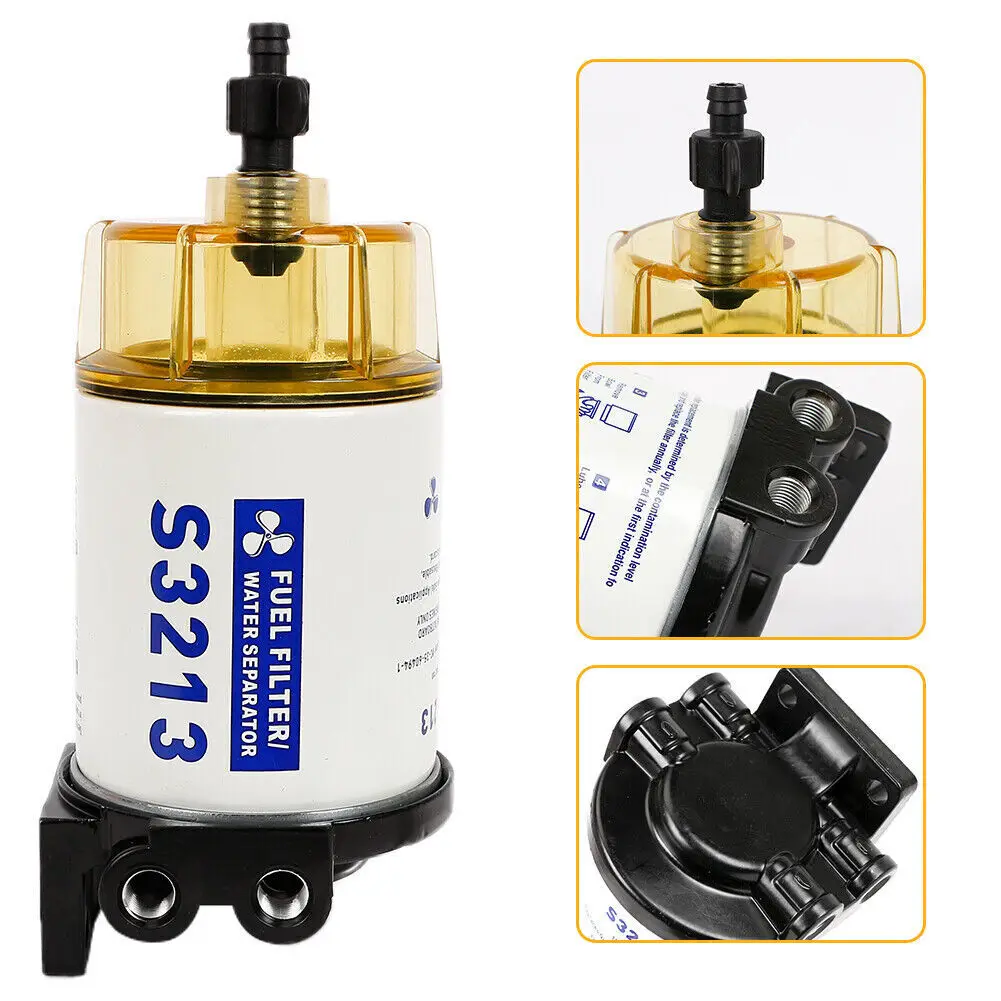 S3213 Fuel Filter Water Separator Assembly Outboard For Mercury Quicksilver OMC Marine Engine Boat 10 Micron Filter Kit