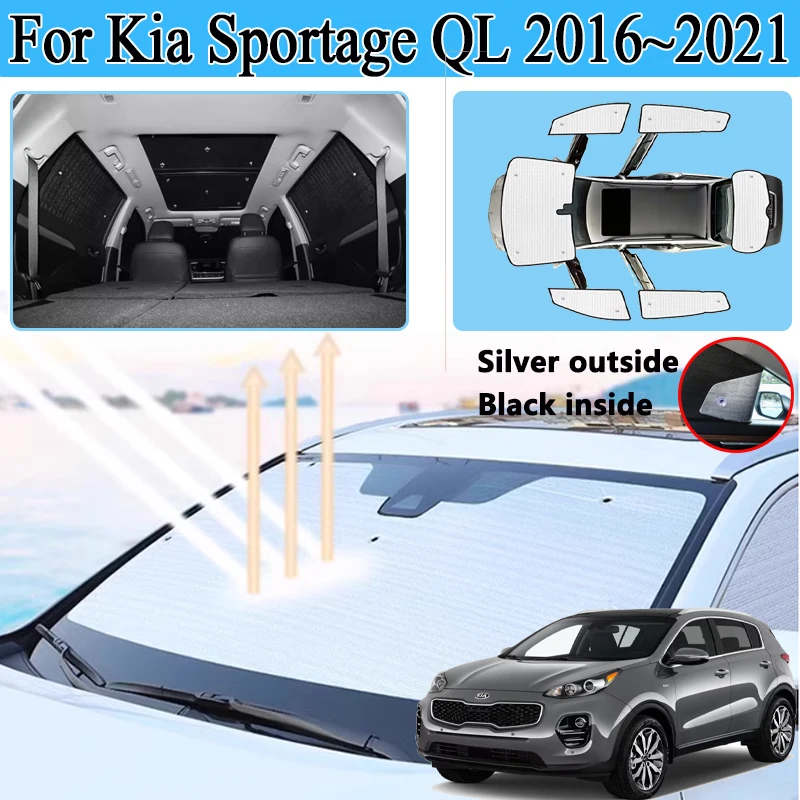

Для Kia Sportage QL 2016 2017 2018 ~ 2021 автомобильный солнцезащитный козырек с полным покрытием, автомобильные солнцезащитные козырьки, анти-УФ-блоки для конфиденциальности, козырьки, аксессуары