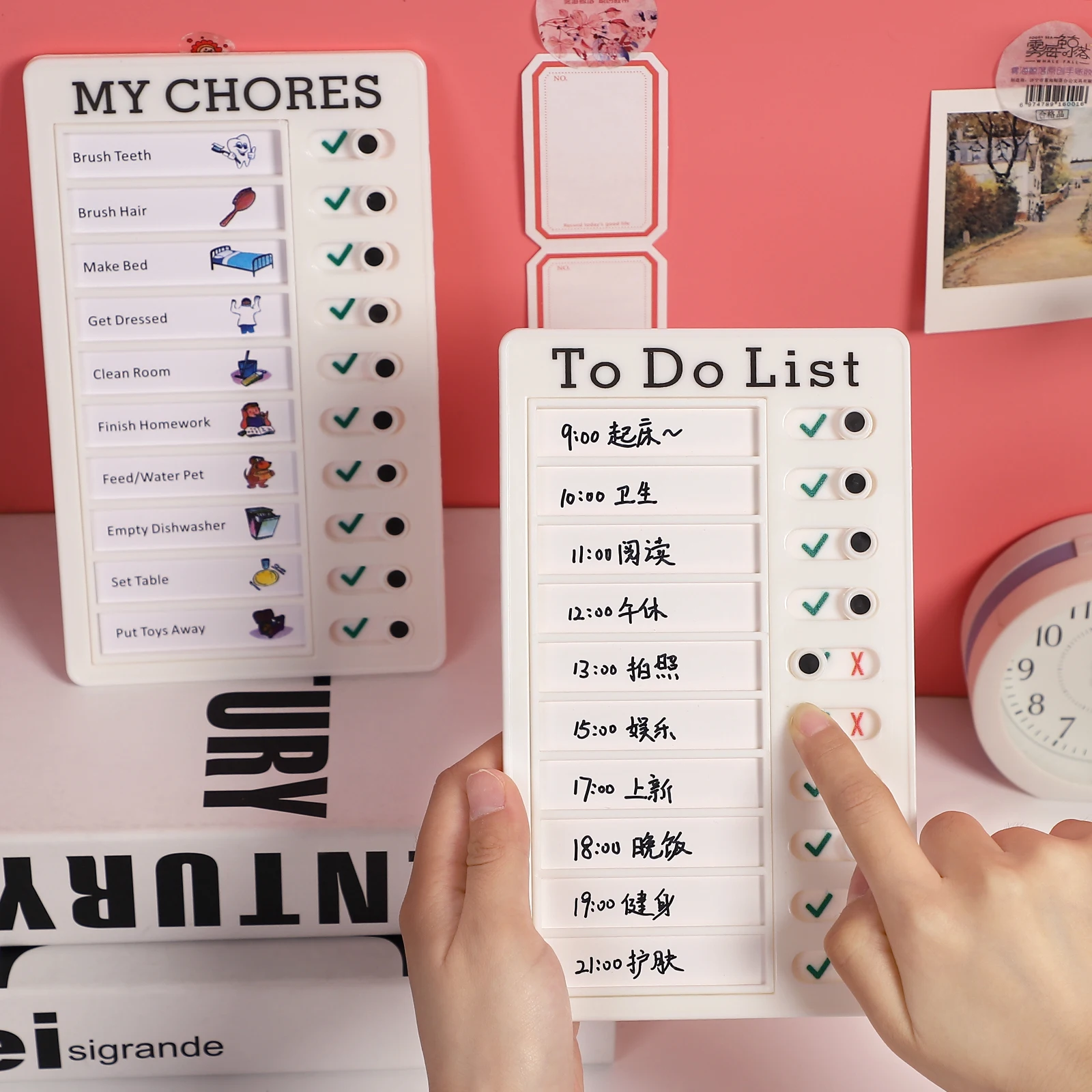 Multifuncional Message Check Board, Creative Plastic, Student To Do List, Memo, Papelaria, Material de Escritório, Simples