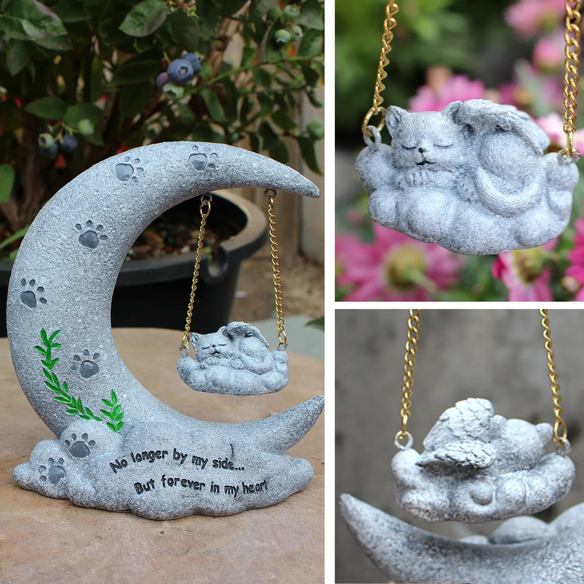 

Pet Memorial Stone - Handmade Resin Grave Marker for Cats & Dogs