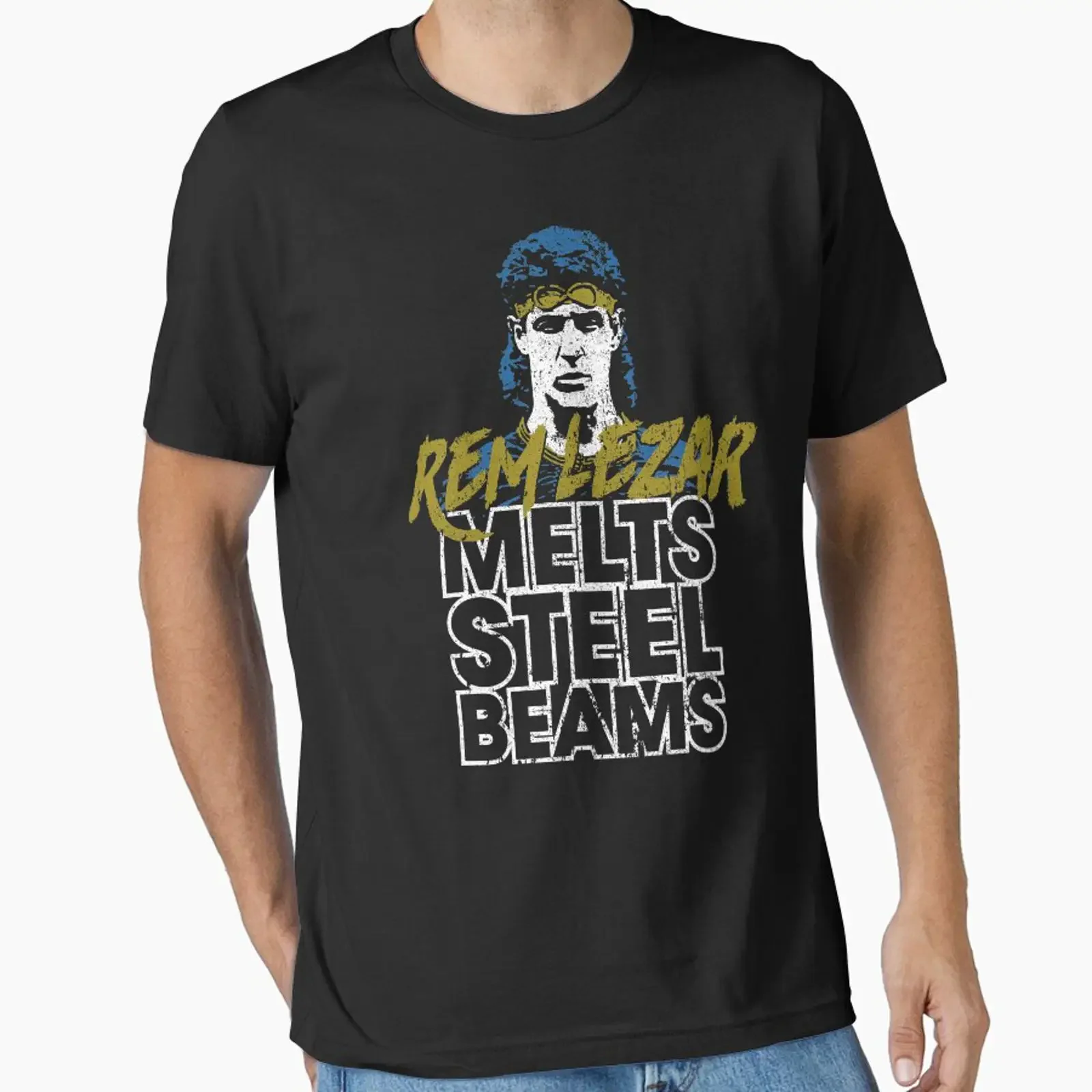 Rem Lezar Melts Steel Beams designed and sold by huckblade vintage Washed homme Breathable Casual Slightly Comfortable Soft