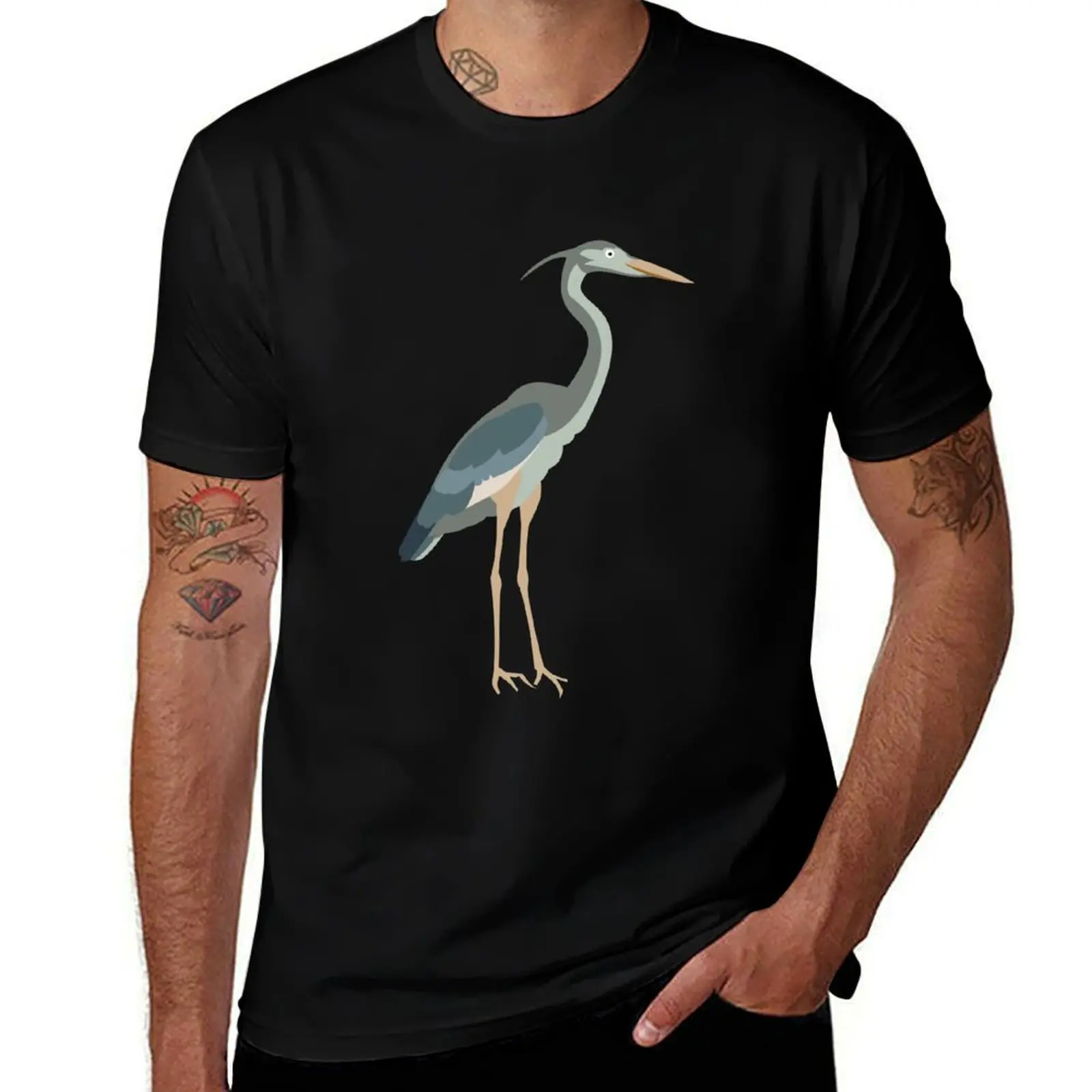 

Футболка Heron, футболка большого размера с рисунком для мальчика, мужская футболка, мужская мода