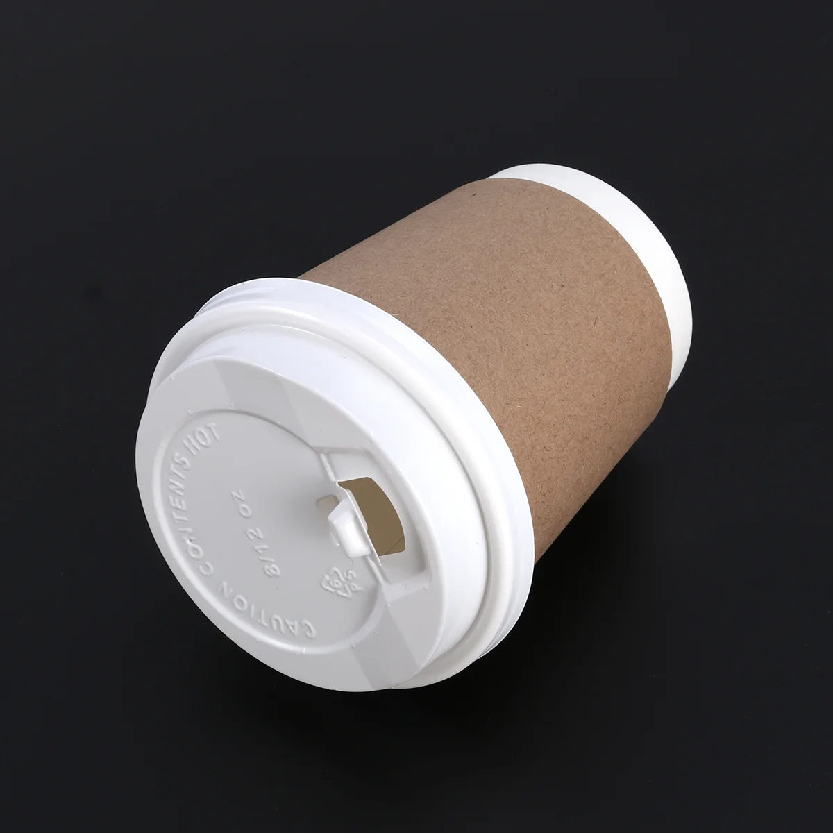 

50PCS 8oz Disposable Thicken Kraft Paper Cups For Juice Coffee Milky Tea for Party Weddings Hot Drinks Takeout - White Lid