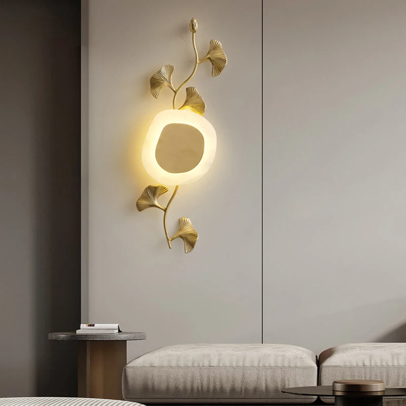 

Modern Art Design Copper Wall Light Gold Applique Murale Changeable Led Lighting For Living Room And Bedroom