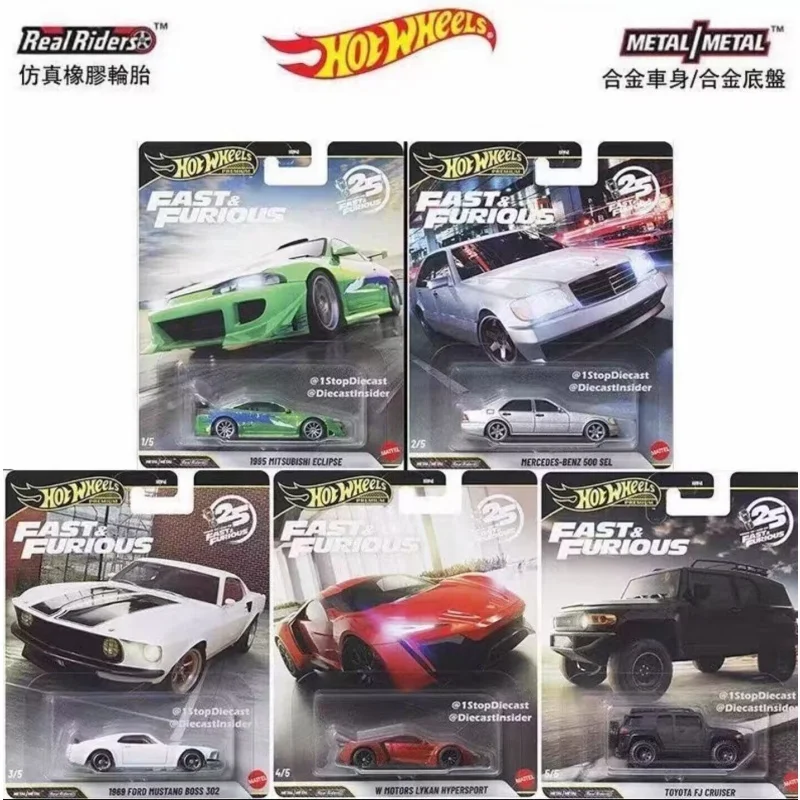 

New Hot Wheels Fast & Furious 25th Anniversary Set Mitsubishi Mercedes Mustang Etc Classic 1:64 Diecast Vehicle Model Cars