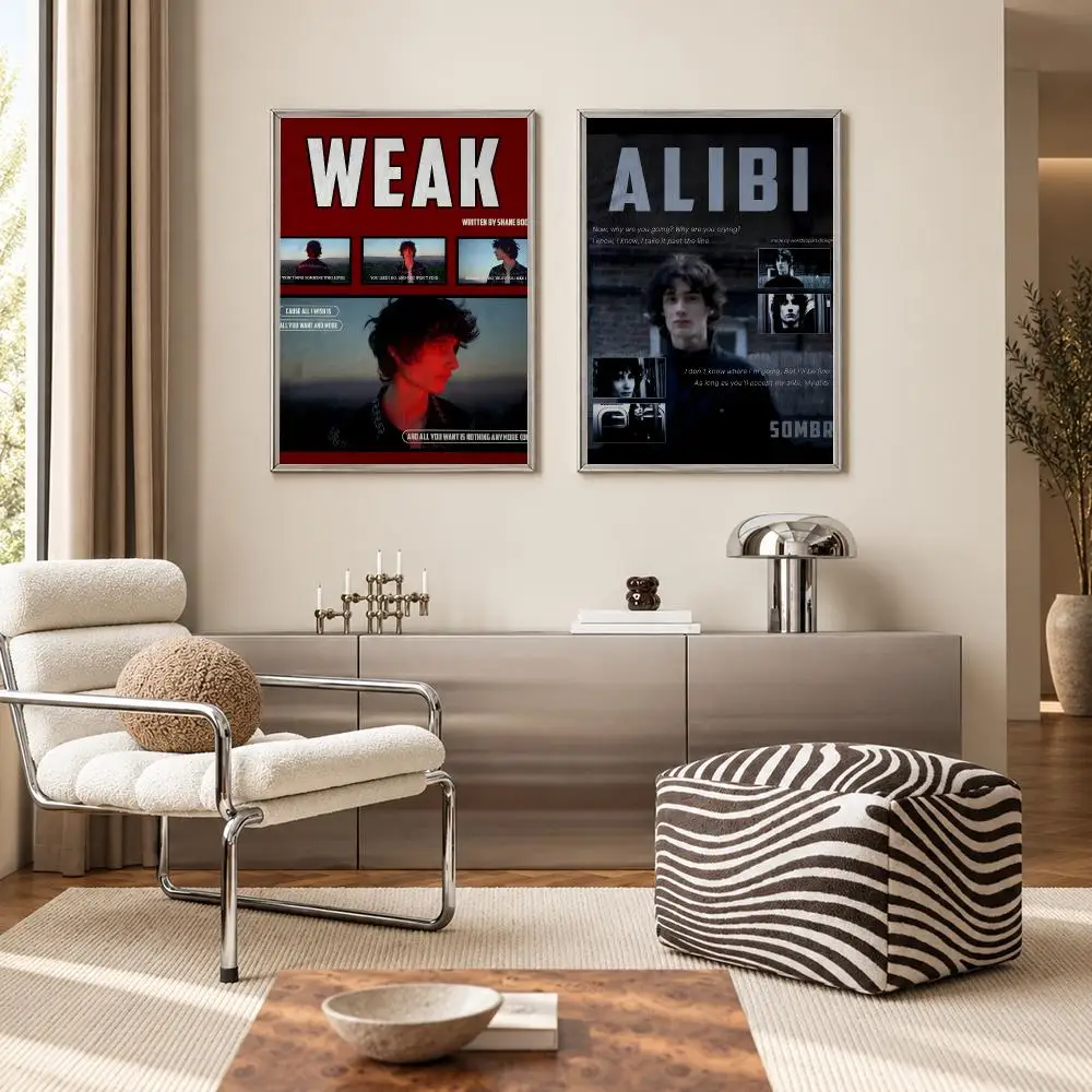 Popular Alternative Pop Singer Sombr Poster Self‑Adhesive Waterproof PP Poster Coffee Bar Wall Art Home Decor