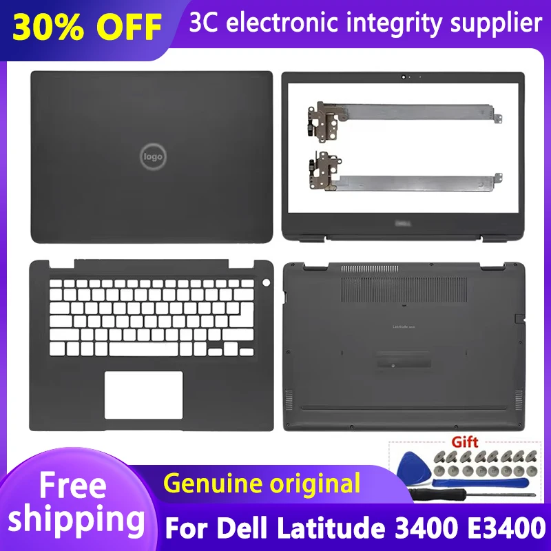 

New Laptop Case for Dell Latitude 3400 E3400 Series LCD Rear Cover/Front Bezel/Palm Cushion/Bottom Cover/Hinge Black 14" 0PTF1G