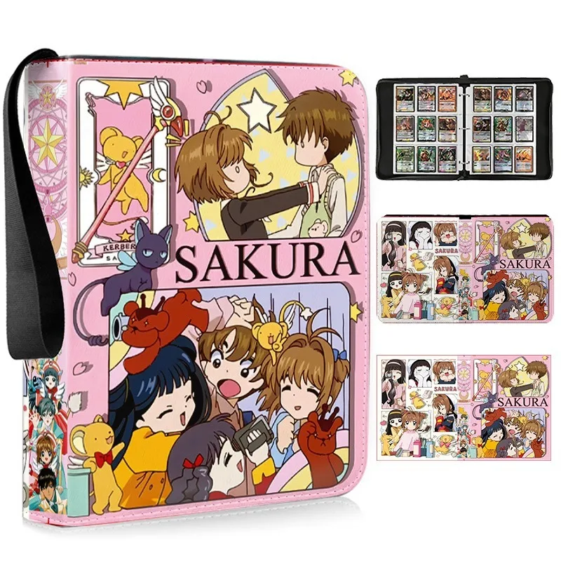 Captor Sakura Cartão Binder Titular, Álbum de cartões, Coleções de pastas, Duplo bolso Zipper, 400Pcs, 900Pcs