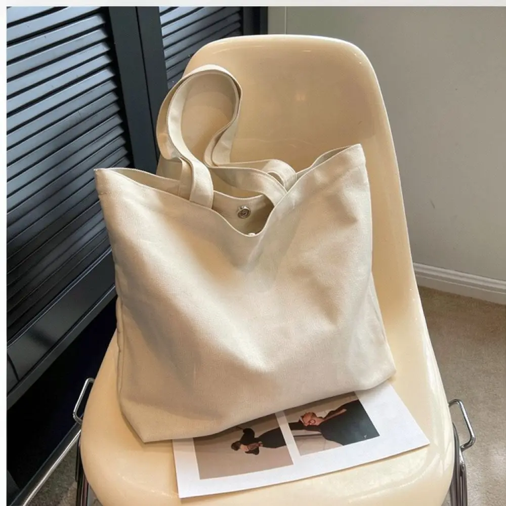 Fashion Large Canvas Tote Bag Women Shoulder Handbag Simple Letter Design Casual Commuter Spring Travel Shopping Purse
