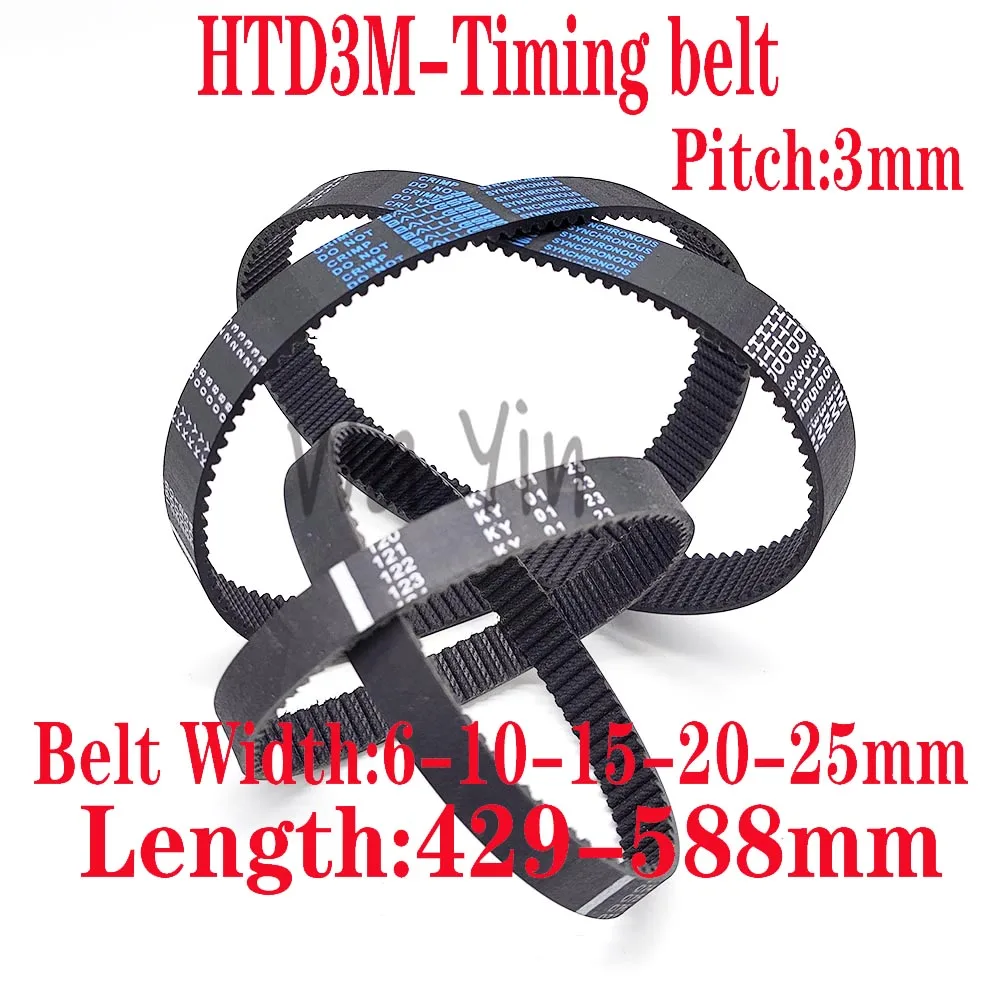 

Synchronous Belt HTD-3M Rubber Belt 429-588mm Closed Arc Toothed Belt Width 6-10-10-20-25mm Drive Belt 3D Printer Accessories