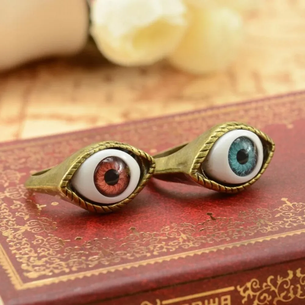 Vintage Gothic Fashion Hip Hop Devil\'s Eye Ring Vampire Punk Exaggerated Chic Ring Men\'s Personalized Creative Trend GiftJewelry