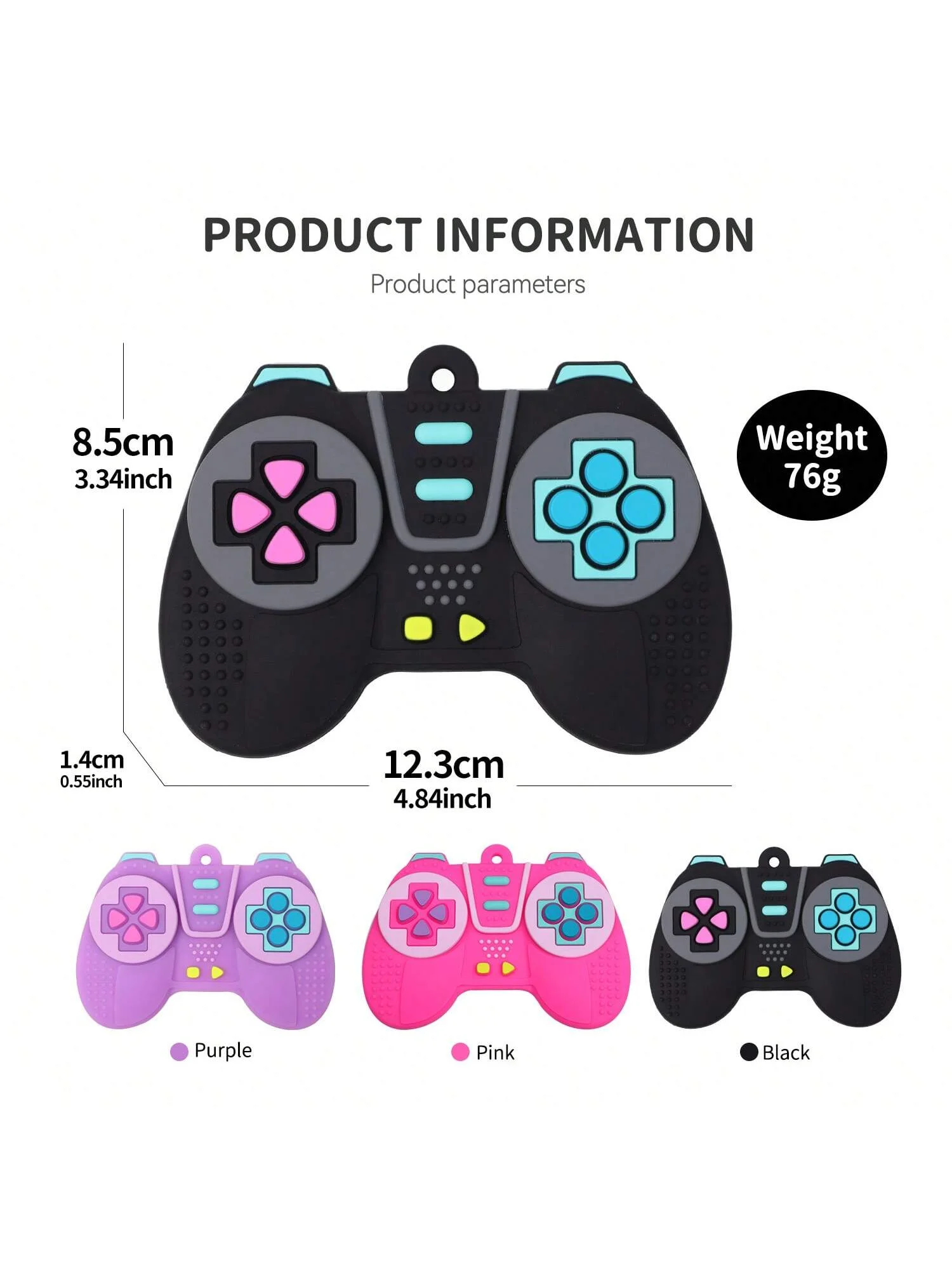 1PK Baby Teething Toys Silicone Game Controller Teether for 0-6 6-12 Months Infants Free Chew Toy