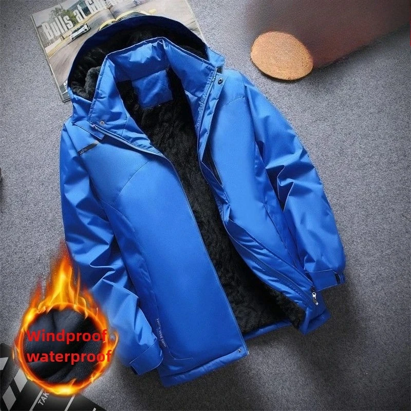 

New Winter Work Jacket Men, Waterproof Windproof Thermal Coat, Fleece Lined Abrasion Resistant Parka