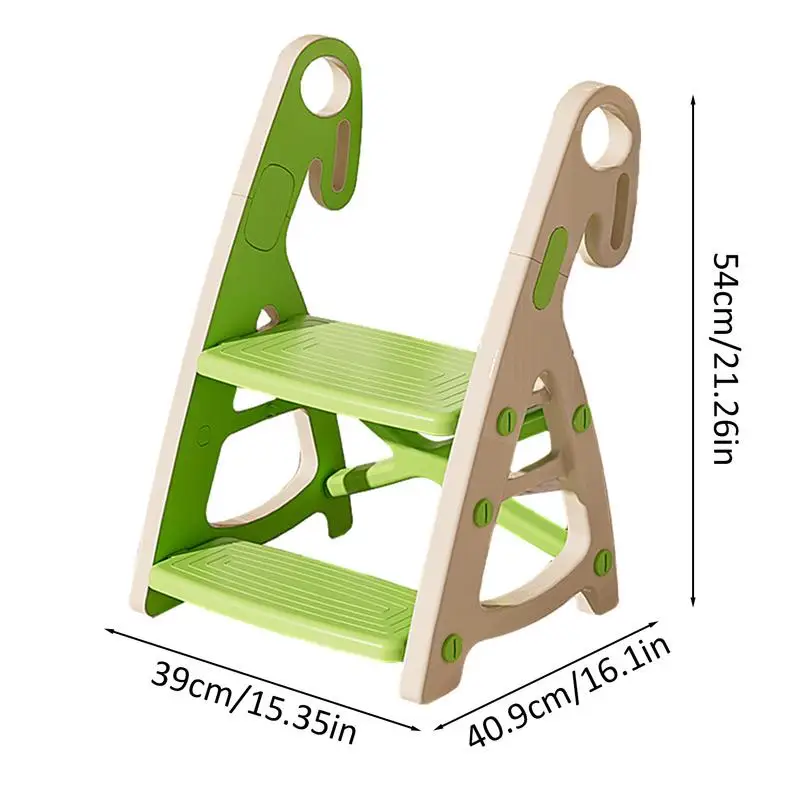 Tabouret d\'entraînement de pot de toilette antidérapant pour enfants, piste de pas, aide de comptoir de cuisine, maison surélevée, 2 étapes,