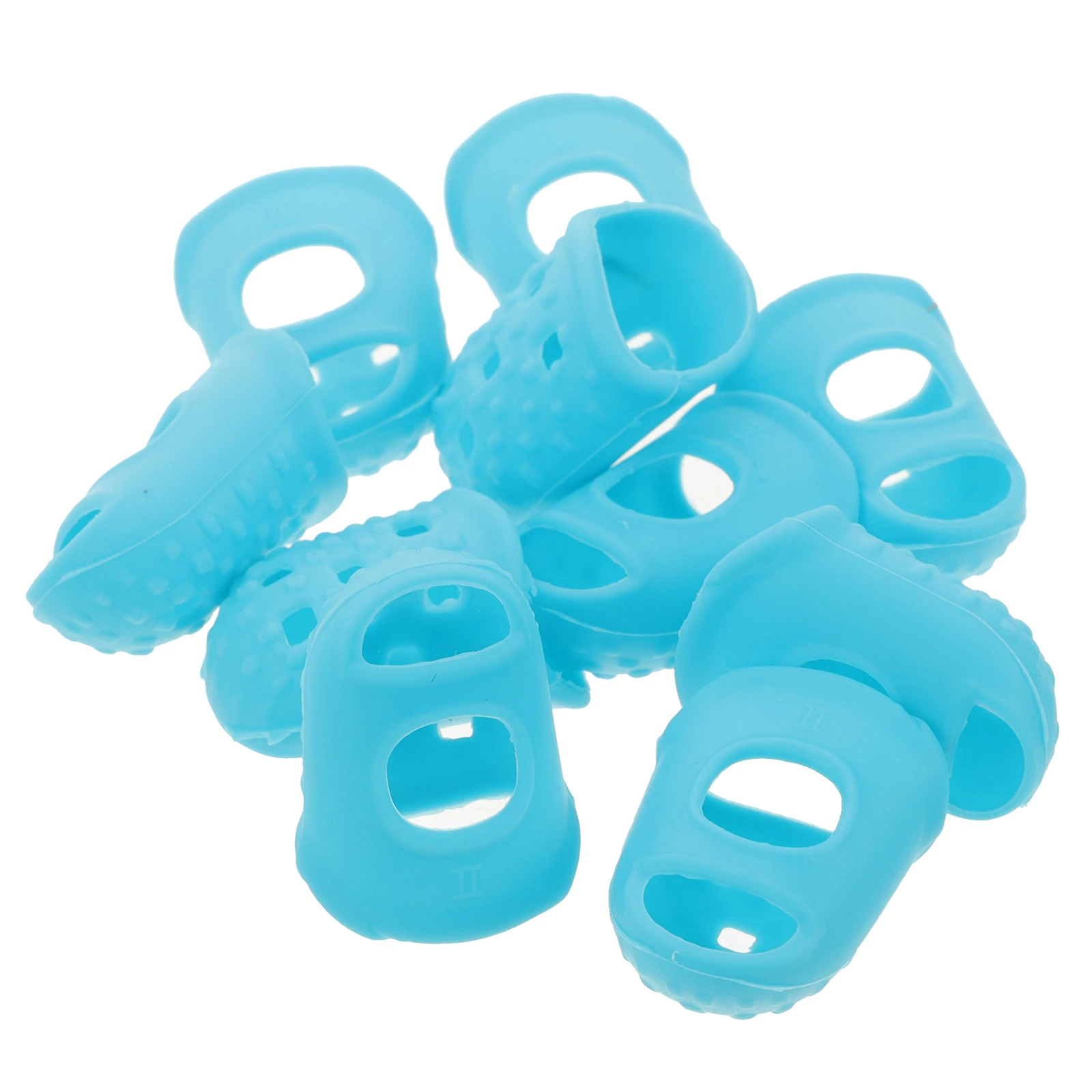 

10pcs Anti-slip Finger Cots for Sewing Silicone Tips Lightweight Portable Embroidery Nail Protector Practice Covers