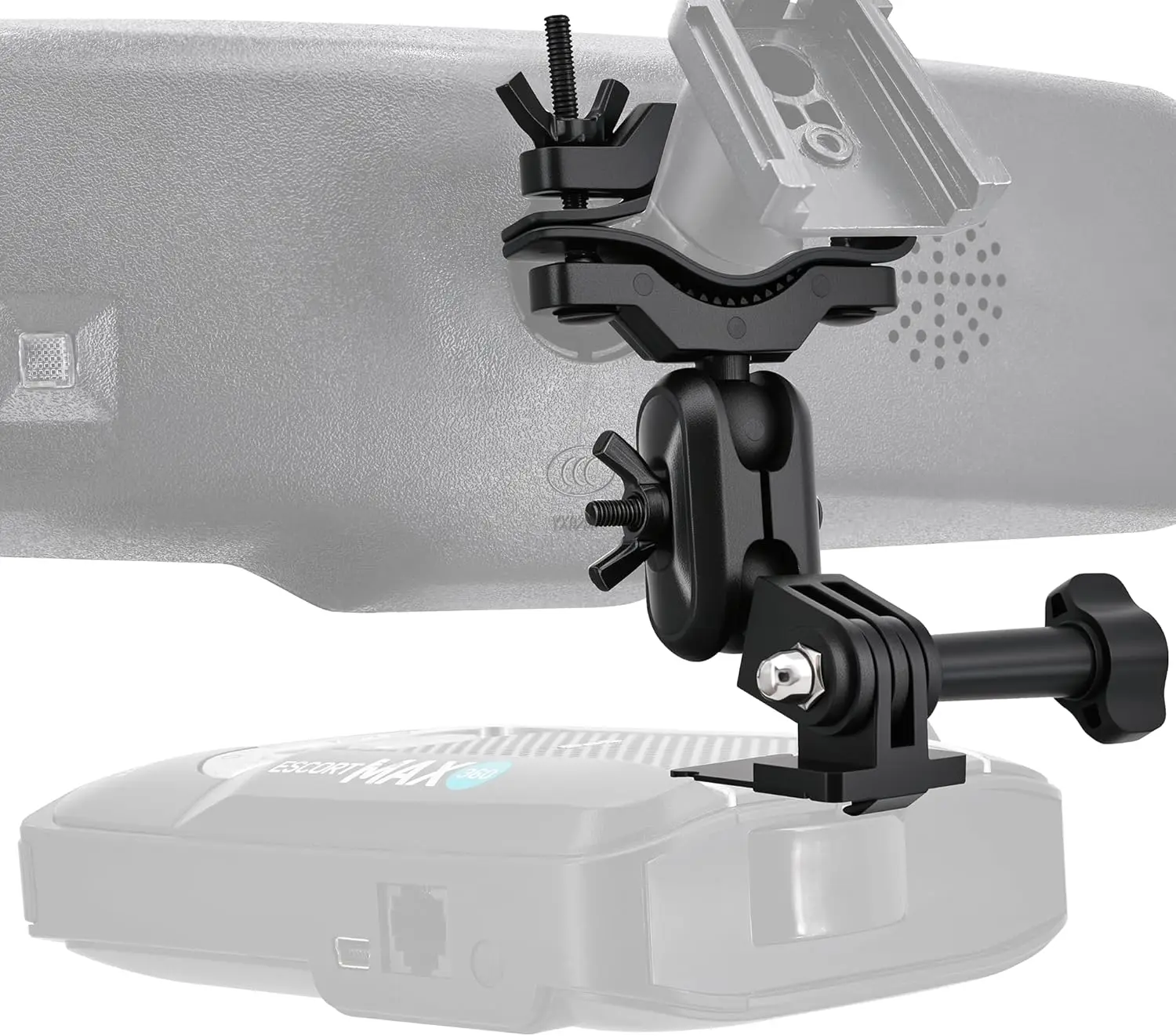 Support de rétroviseur pour détecteur de radar Escort Passport MAX, Passport MAX II, compatible avec Insta 360/Osmo Action Cam