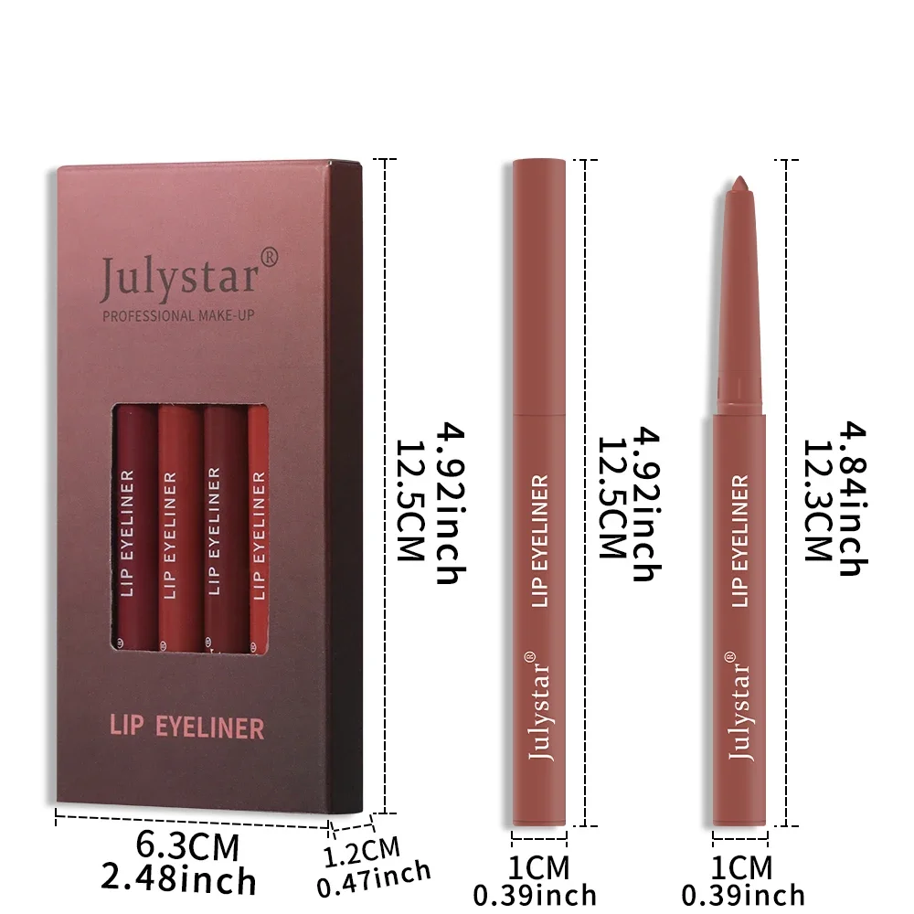 ชุด 6 สี Long-Lasting Waterproof Lip Liner ดินสอ Non-Stick CUP Lip แต่งหน้าเครื่องมือเหมาะสําหรับแต่งหน้าทุกวันและชุดของขวัญ