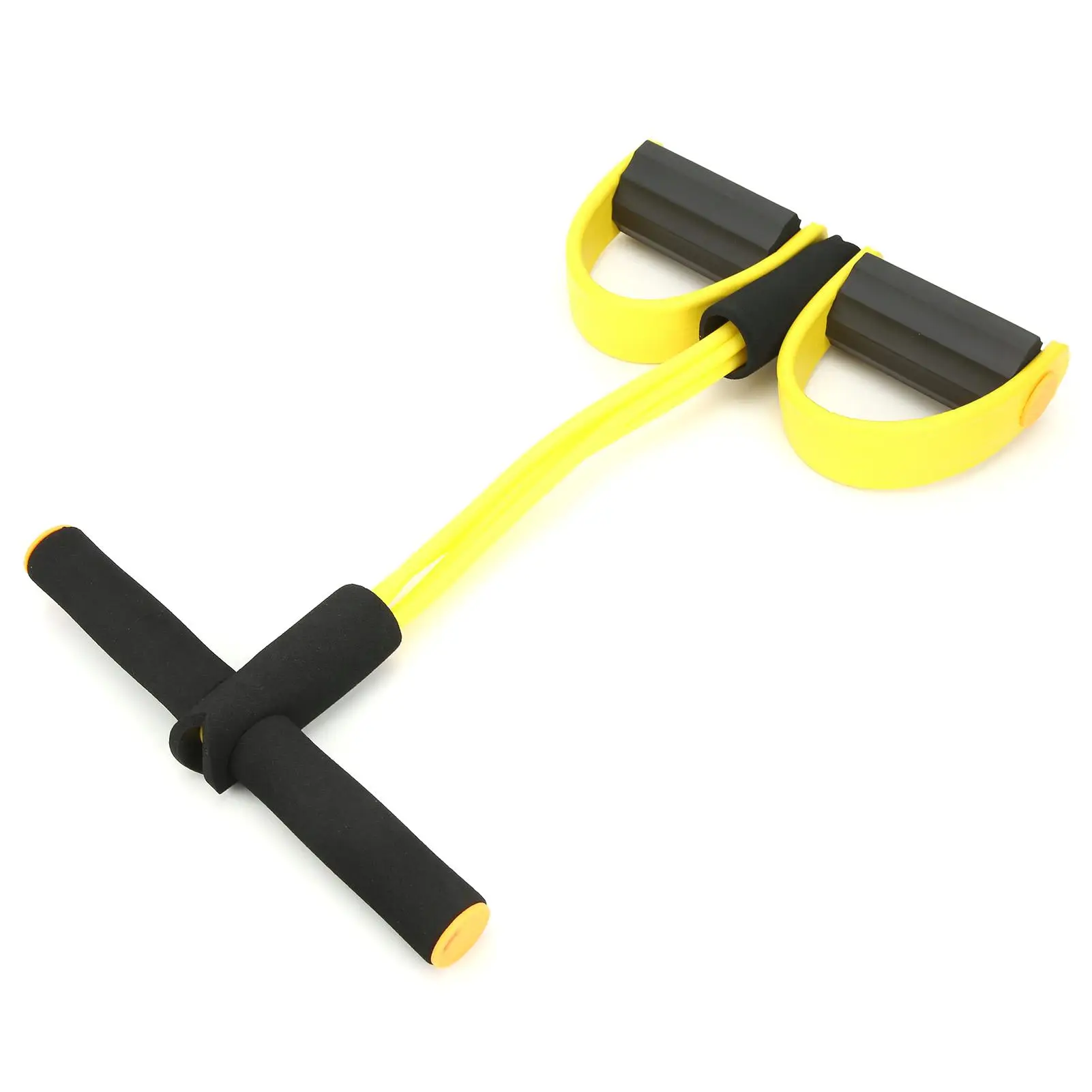 

Portable 2 Tube Resistance Band with Foot Pedal TPE Multifunction for home Pilates and for yoga Exercises