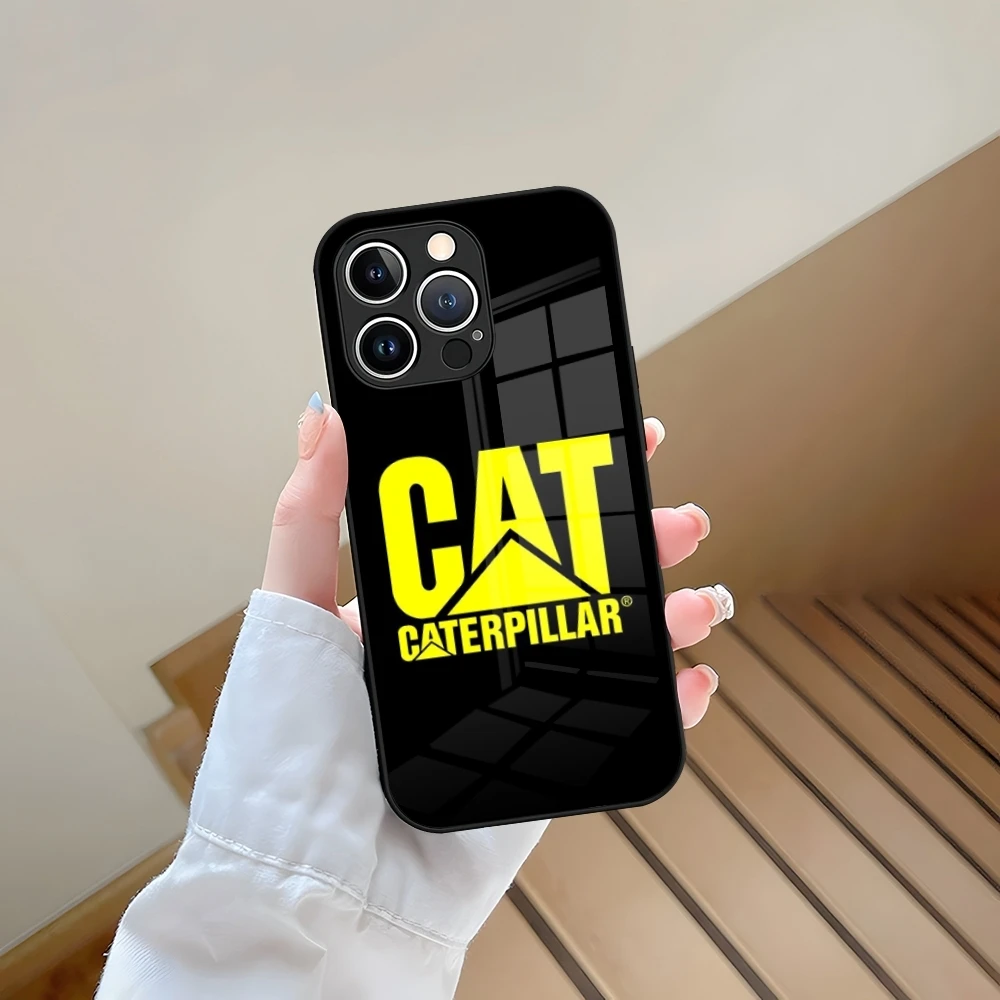 C-CaterpillarES Dozer Logo Phone Case Tempered Glass For iPhone 13 15 14 12 11 Pro Max Plus Mini X XR XS 8 7 6s SE2020 Coque