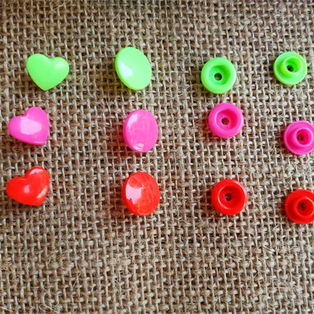 

360Sets Love Button Snap Fastener Kit Bright Colored Plastic Snaps for Fabric Cloth Diaper Crafts Tailoring Home Sewing