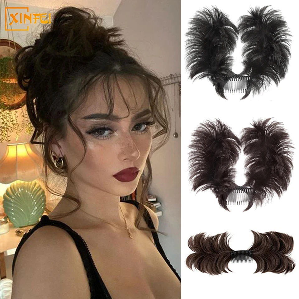 

Synthetic Wig Meatball Head Female Messy Fluffy Chicken Nest Head Hair Ring Grasping Clip Type Adjustable Lazy Hair Chignon