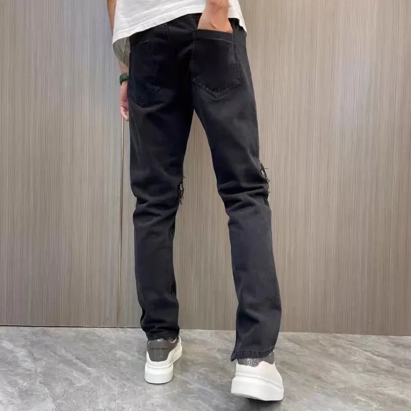 Haremชายคาวบอยกางเกง90S StreetwearหรูหราY2kกางเกงVINTAGE Grunge Goth 2025แฟชั่นผ้าฝ้ายสไตล์ซ้อนกางเกงยีนส์ผู้ชาย