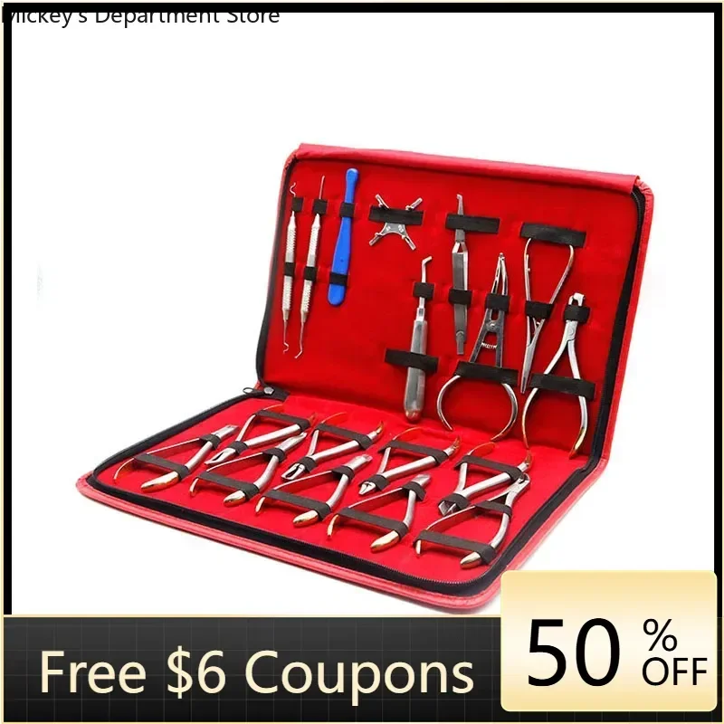 Dental Orthodontics Pliers Set 18pcs Orthodontic Forceps Distal End Cutter Plier Bracket Brace Remover Plier Dentistry Product