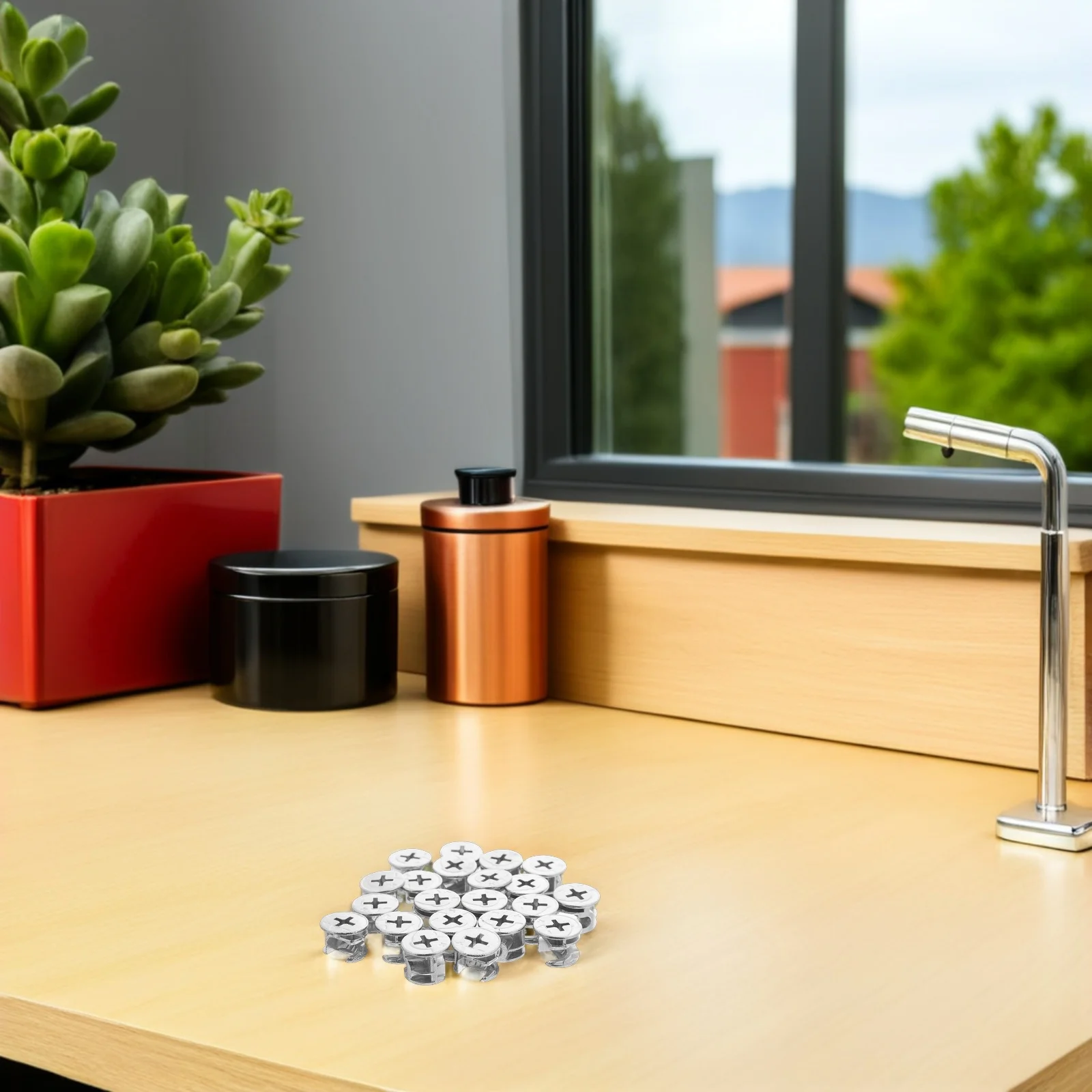 

20pcs Furniture Three-In-One Connector Metal Locks For Cabinet Wardrobe Table Assembly Connectors Hardware