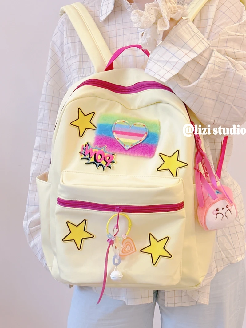 Ins Harajuku Subculture Backpack Ghost Horse Star Large Capacity Student Personalized Backpack Lolita Sweet Leisure Backpack