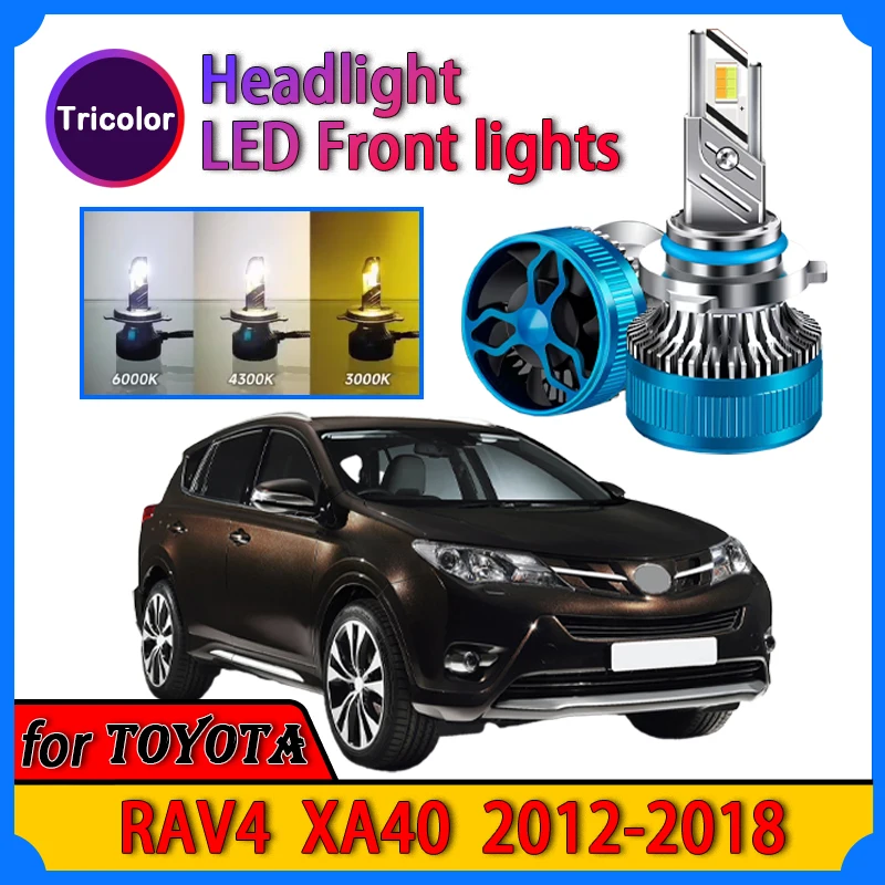 LED Headlight for Toyota RAV4 XA40 2012-2018 Plug and Play Modified lamp Strong white light Three-color adjustment Auto Parts