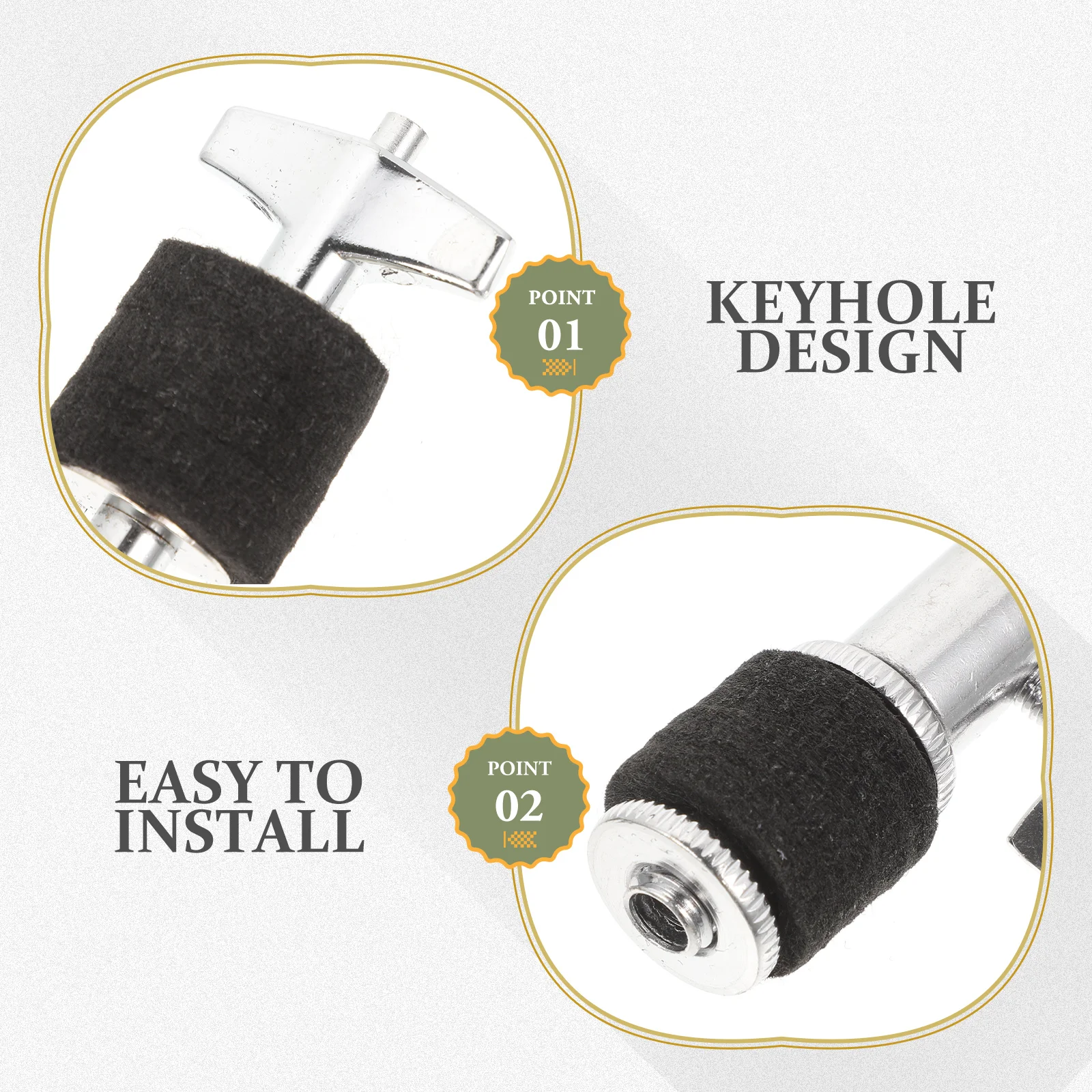 

1 set Drum Hat Clutch Felt Washer Metal Cymbal Screw Fixed Knob Drum Cymbal Accessories Jazz Drum Parts Replacement