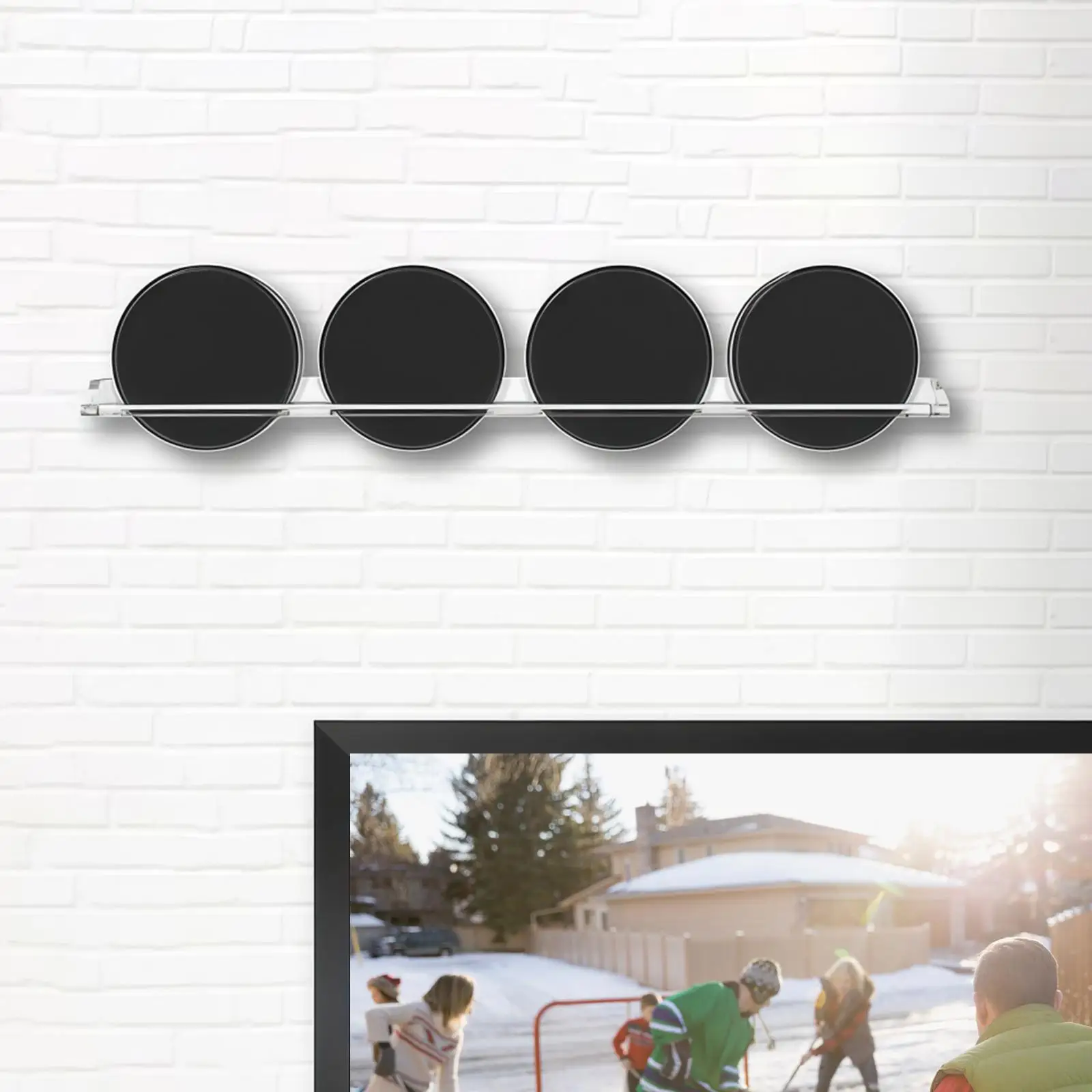 Hockey Puck Wall Rack Acrylic Display Holder Invisible Hardware Stable Storage for Player Fan Gift Collection