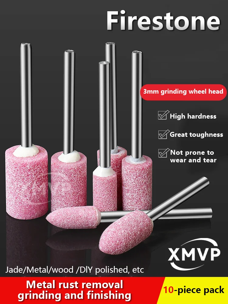 

Головка шлифовального круга из красного корунда, стрелок, круглая маленькая шлифовальная головка из корундового камня, цилиндрическая электрическая шлифовальная головка 3 мм.