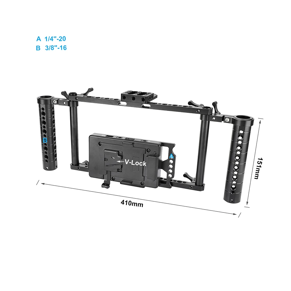 Imagem -02 - Kimrig Câmera Ajustável Monitor Cage Rig com Dual Cheese Handle & Power Supply Splitter Photo Studio Acessório