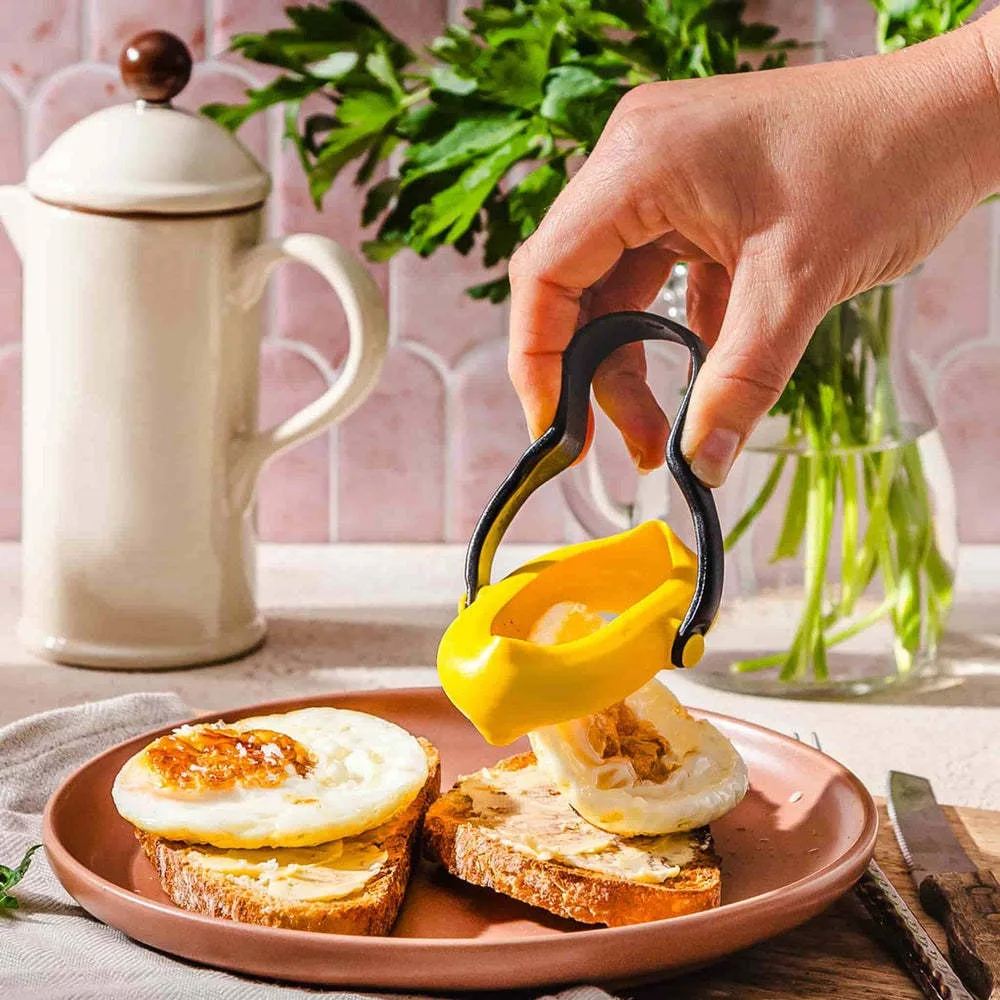 

Round Silicone Omelette Ring Anti-scalding Handle Heat Safe Silicone Fried Egg Mould Non-stick Pancake Ring Breakfast