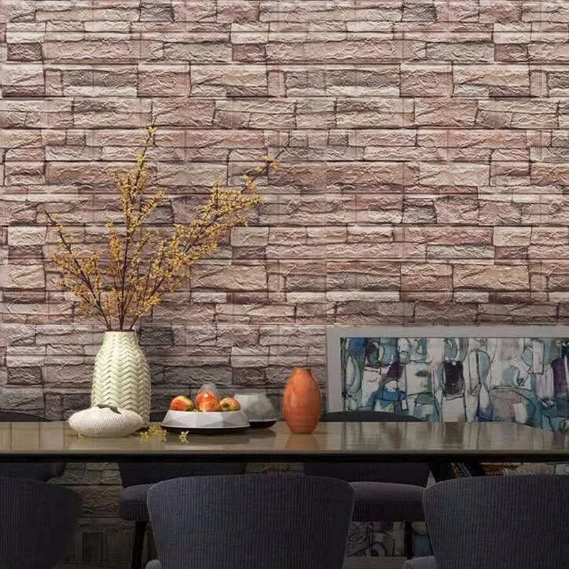 European Style Faux Brick Wallpaper for Kitchen Bedroom Living Room Wall Decoration Vinyl Panels Self Adhesive Wall Stickers