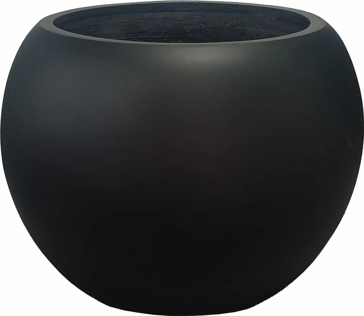 

13.5" H x 17" Dia Round Fiberstone Planter with Drainage Hole, Black, Indoor/Outdoor Large Plant Pot for Home Patio Garden