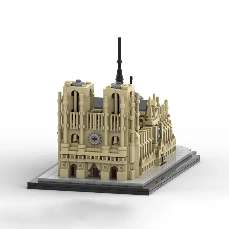 Modèle de blocs de construction Moc Street View, Notre-Dame de Paris, modèle technologique, brique, assemblage de bricolage, jouet de construction, cadeaux de vacances