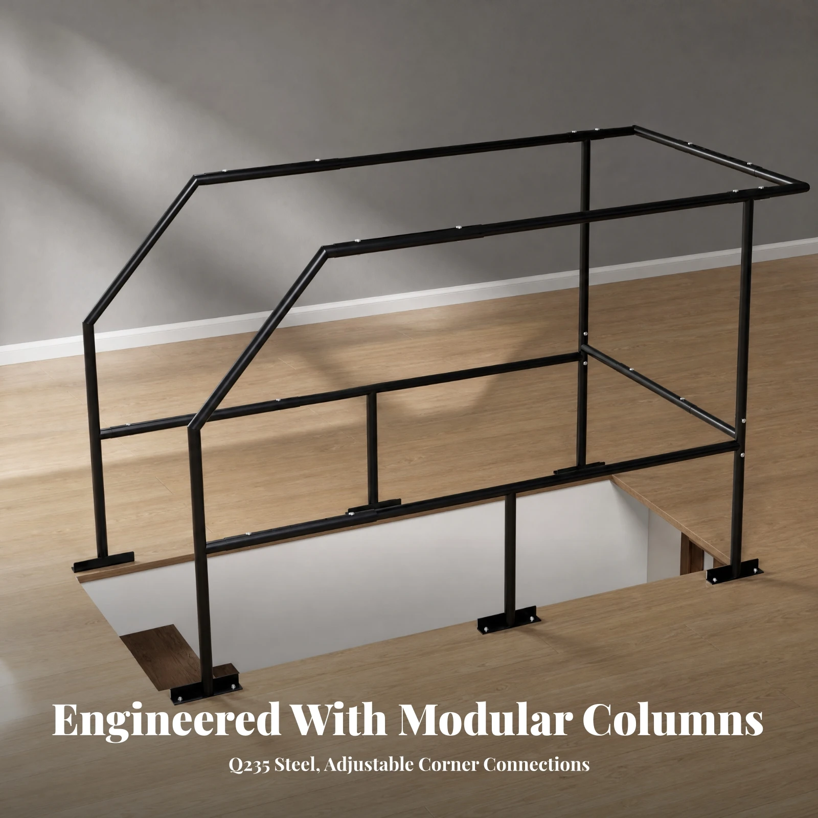 Guardrail Three-Sided Attic Ladder Safety Railing Loft Safety Railing Two-tierLevel for Garage