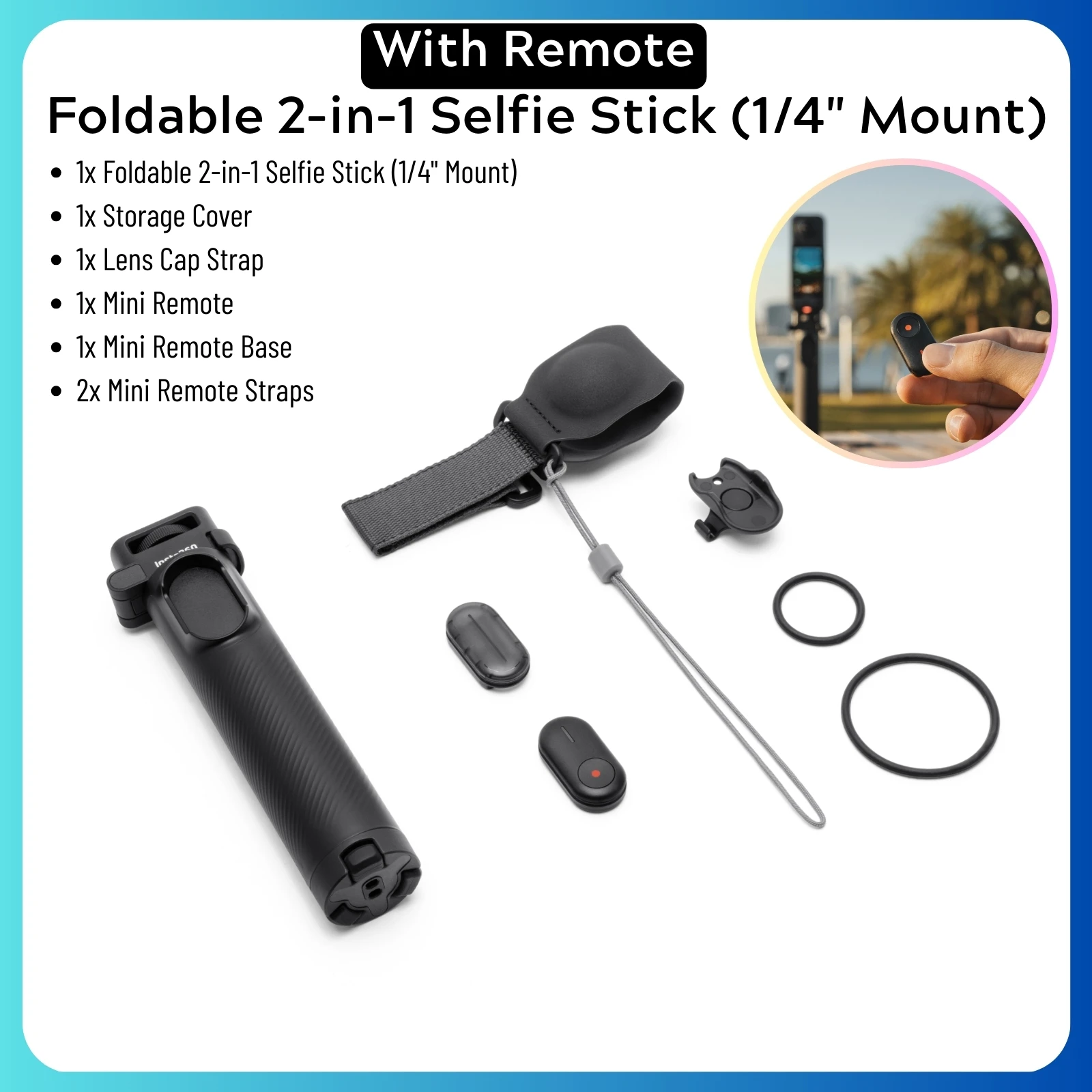 Insta360 X5 Foldable 2-in-1 Selfie Stick Tripod 1/4