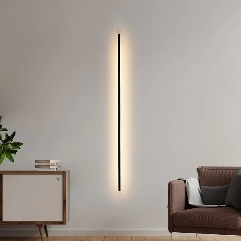 Wall lamp minimalist led strip linear light sofa living room background wall light stair light fixture creative bedroom bedside