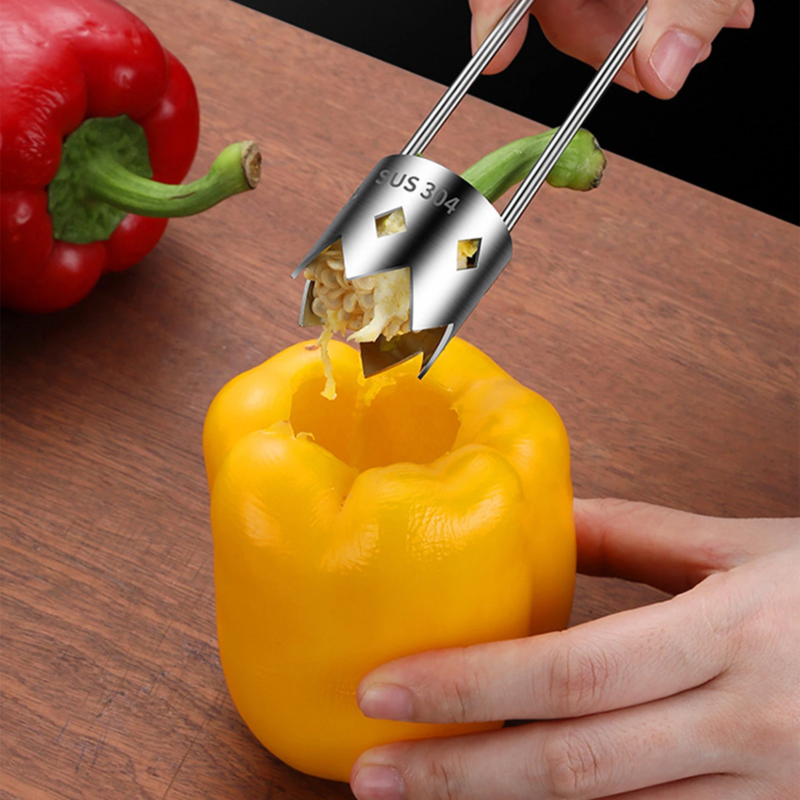Portable Rust-Proof 304 Stainless Steel Core Remover For Pears And Apples Sharp Serrated Cutter Durable Hand Tool For Vegetables - view 3