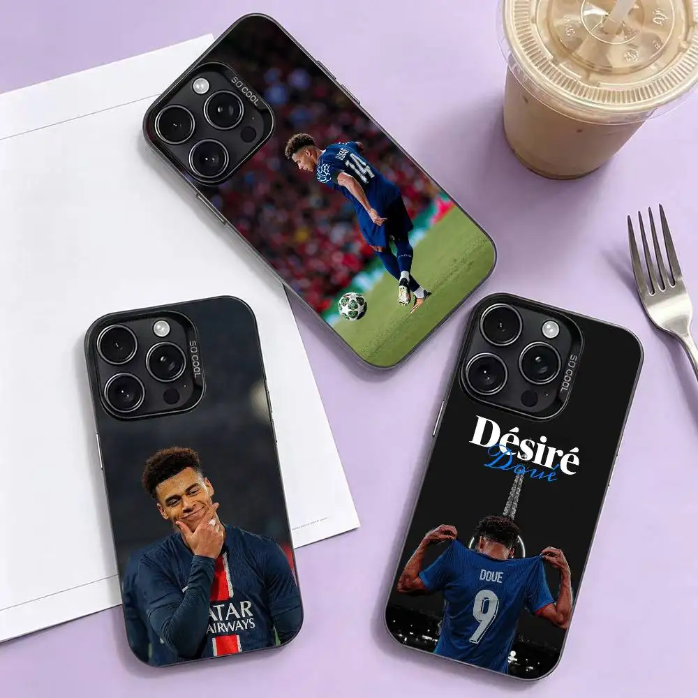 

D-Desire D-Doue Football Phone Case For iPhone 17,16,15,14,13,12,11 Plus,Pro Max,XS,Colored Silver Plated Inside Cover