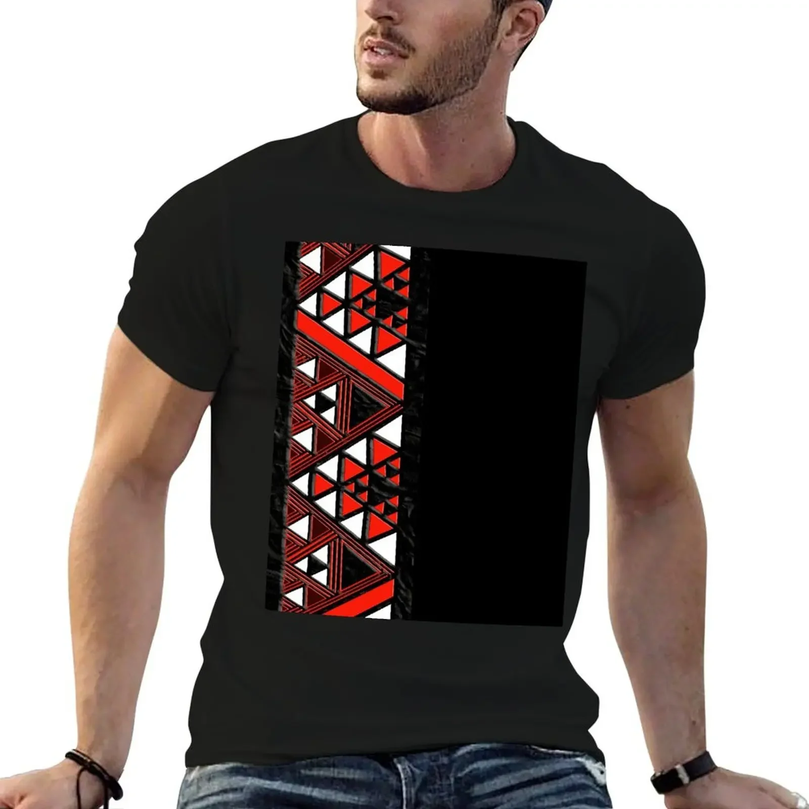 

TNT - taaniko border red T-Shirt customs vintage clothes Blouse valentines boutique clothes heavy weight t shirts for men