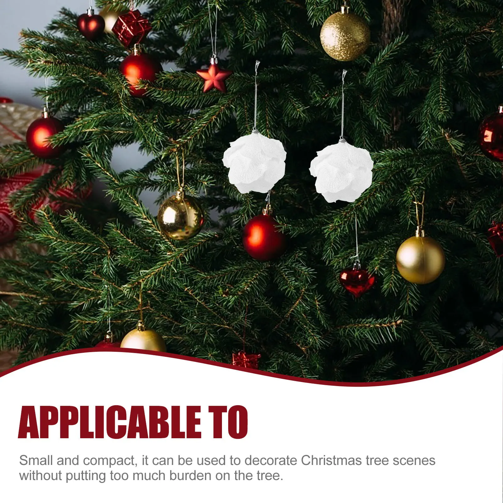 

3pcs Christmas Ball Ornaments Flower Pedal Design Hanging Xmas Tree Decoration For Holiday Party Home Festive Display